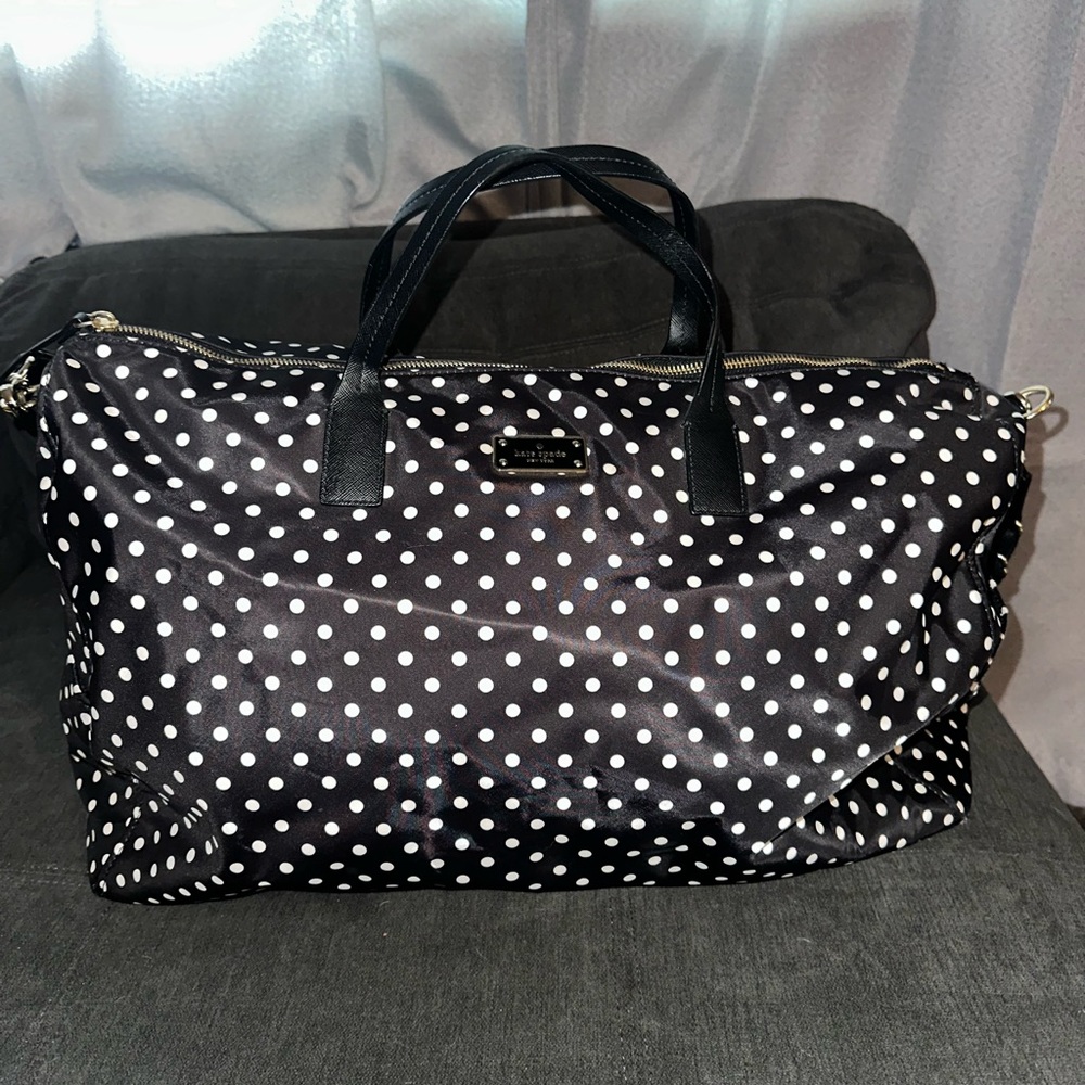 Kate Spade polka dot weekender